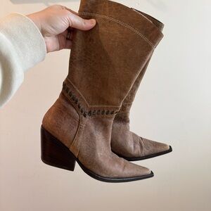 Vintage 80s‎ Max Fashion Leather Cowboy Boots Size 35